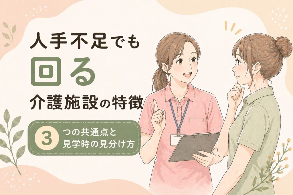 人手不足でも回る介護施設の特徴｜3つの共通点と見学時の見分け方