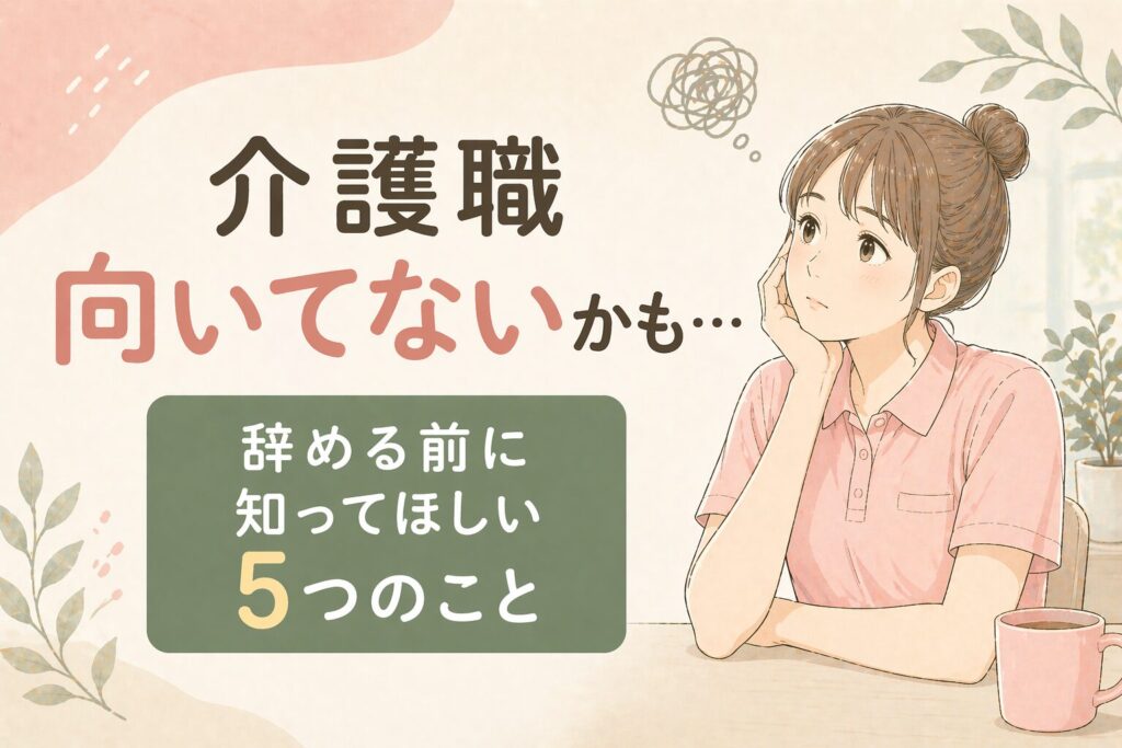 介護職向いてないかも…と感じる瞬間｜辞める前に知ってほしい5つのこと
