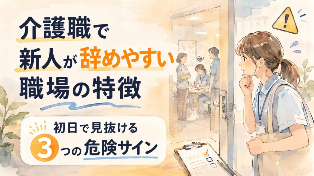 介護職で新人が辞めやすい職場の特徴｜初日で見抜ける3つの危険サイン