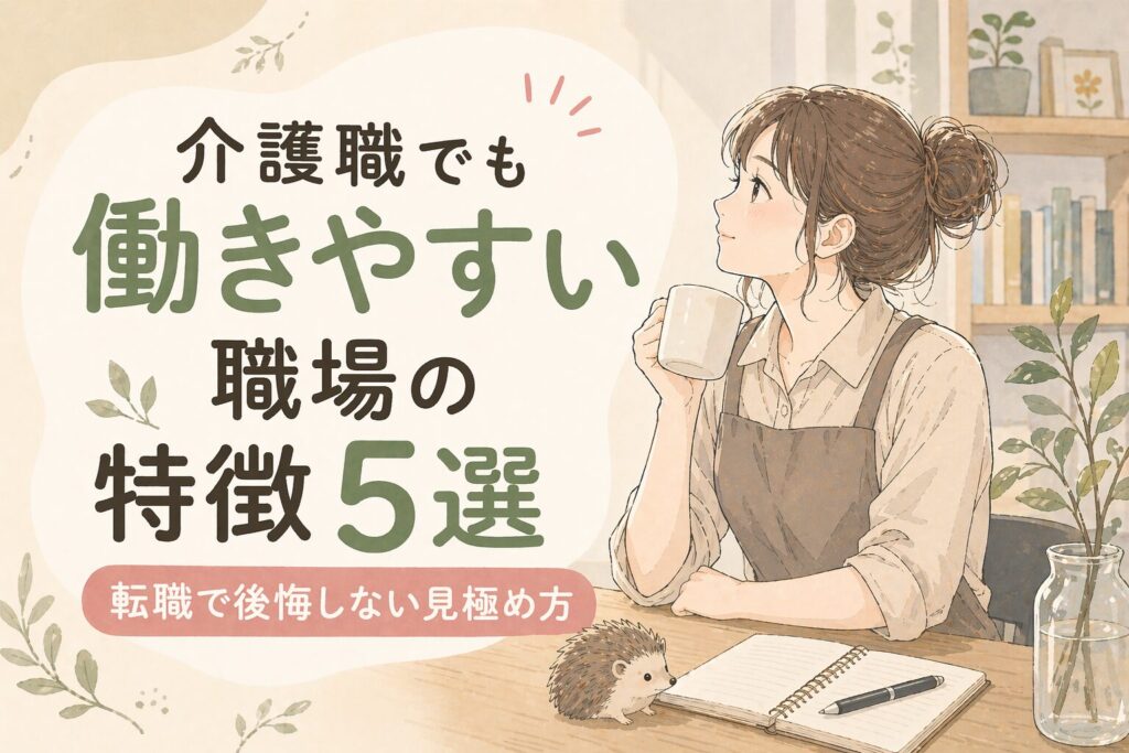 介護職でも働きやすい職場の特徴5選｜転職で後悔しないための見極め方