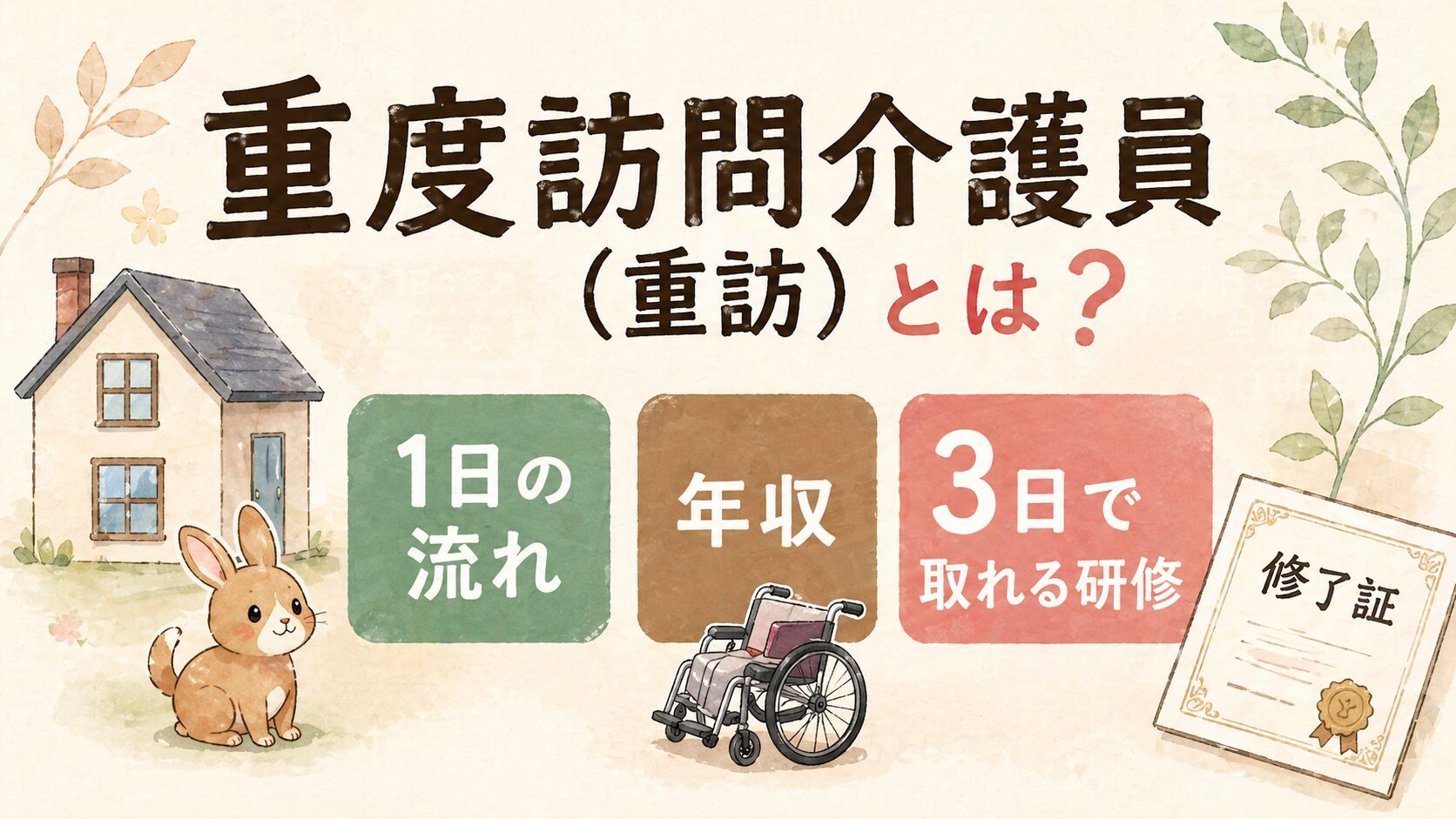 重度訪問介護員(重訪)とは?1日の流れ・年収・3日で取れる研修まで