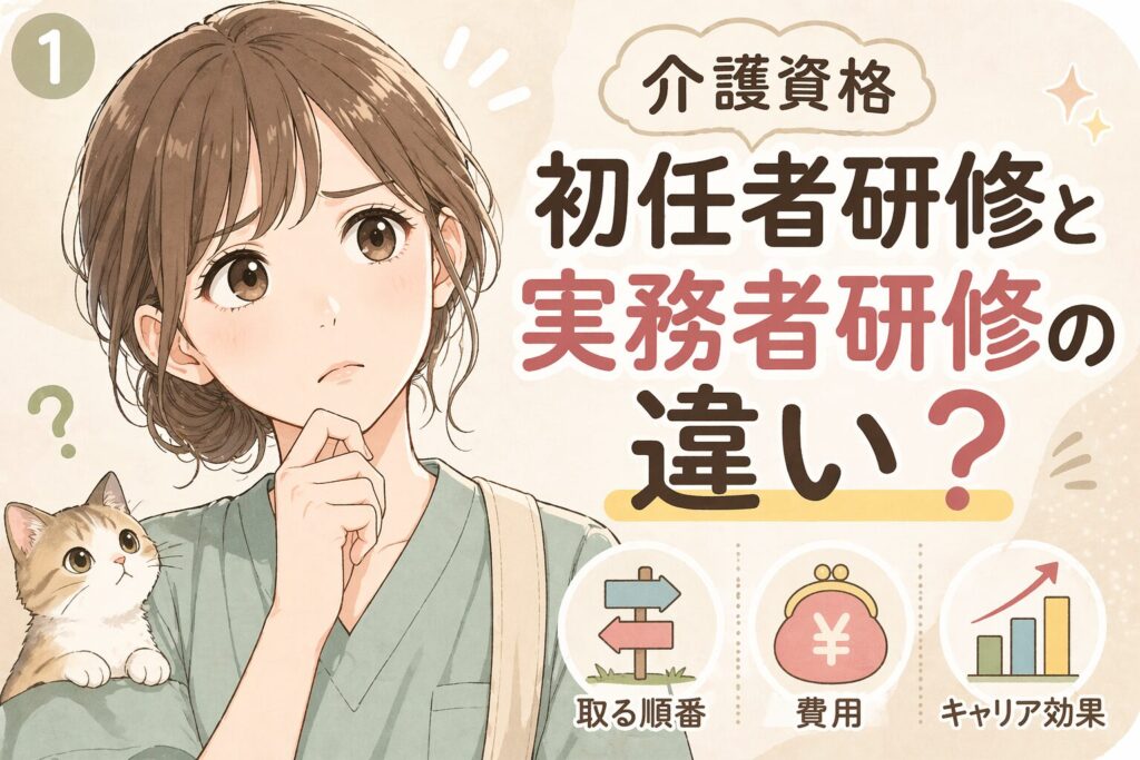 【介護資格】初任者研修と実務者研修の違い｜取る順番・費用・キャリア効果を解説