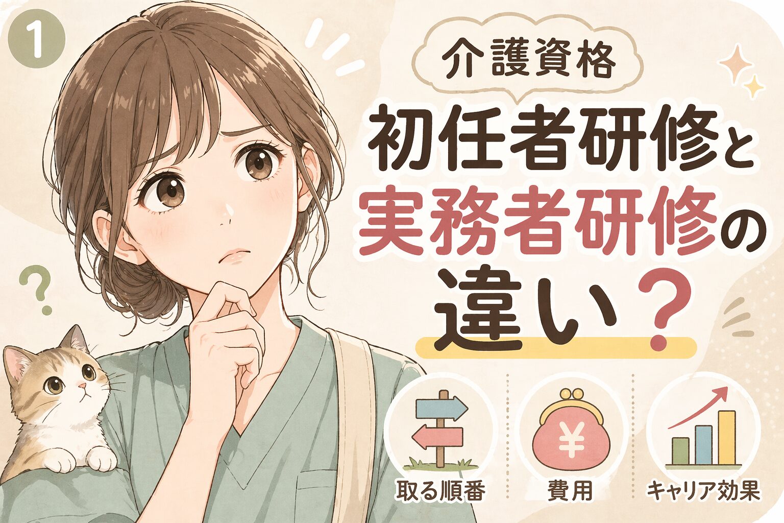 【介護資格】初任者研修と実務者研修の違い｜取る順番・費用・キャリア効果を解説